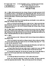Đề thi chọn học sinh giỏi Sinh học 10 THPT - Năm học 2015-2016 - Sở GD & ĐT Vĩnh Phúc